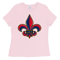Bubblegum Pink louisiana fleur de lis Ladies Tee - BarkalooDesign
