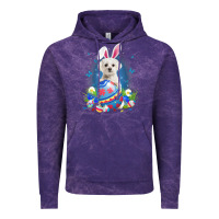 Cloud Purple Bunny Maltese With Egg Basket Easter Flower Hunting Egg Vintage Hoodie - minhPixels