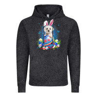 Vintage Black Bunny Maltese With Egg Basket Easter Flower Hunting Egg Vintage Hoodie - minhPixels