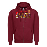 Burgundy busy raising ballers Zipper Hoodie - CowhideDigitalArt