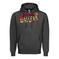 Charcoal Heather busy raising ballers Zipper Hoodie - CowhideDigitalArt