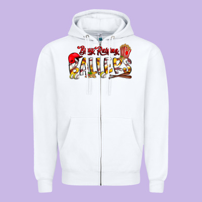 Busy Raising Ballers Zipper Hoodie Designed By Cowhidedigitalart