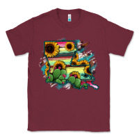 Burgundy Louisiana Map Sunflower Cactus Serape Classic Tee - RanaPortraitStore
