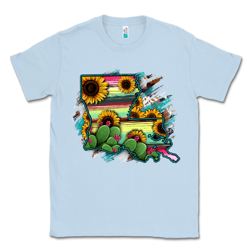 Louisiana Map Sunflower Cactus Serape Classic Tee by RanaPortraitStore | Teevron