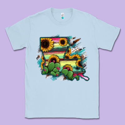 Louisiana Map Sunflower Cactus Serape Classic Tee Designed By Ranaportraitstore