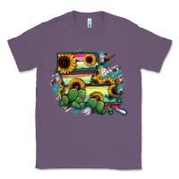 Lavender Louisiana Map Sunflower Cactus Serape Classic Tee - RanaPortraitStore