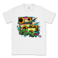 White Louisiana Map Sunflower Cactus Serape Classic Tee - RanaPortraitStore