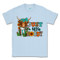 Dusty Blue just a little moody coffee cup long haired cow Classic Tee - Jasminsmagicworld