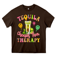Chocolate Brown tequila cheaper than therapy Heavy Core Tee - LillyAllenDesigns