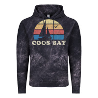 Cloud Black Coos Bay Or Vintage Sailboat 70S Throwback Sunset Vintage Hoodie - minhPixels