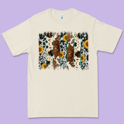 Sunflower Cowhide Brush Stroke Premium Tee Designed By Artiststas