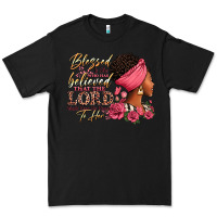 Black Blessed is she who has believed afro woman Premium Tee - RanaPortraitStore