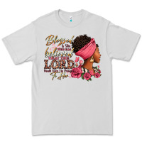 Dove Grey Blessed is she who has believed afro woman Premium Tee - RanaPortraitStore