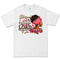 White Blessed is she who has believed afro woman Premium Tee - RanaPortraitStore