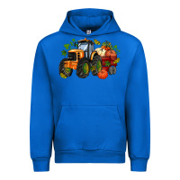 Cobalt fall tractor with pumpkin Urban Hoodie - AdoDesignShop