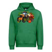 Emerald fall tractor with pumpkin Urban Hoodie - AdoDesignShop