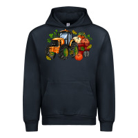 Navy fall tractor with pumpkin Urban Hoodie - AdoDesignShop