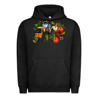 Pigment Black fall tractor with pumpkin Urban Hoodie - AdoDesignShop