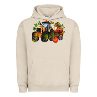 Pigment French Oak fall tractor with pumpkin Urban Hoodie - AdoDesignShop