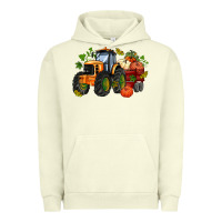 Pigment Pistachio fall tractor with pumpkin Urban Hoodie - AdoDesignShop