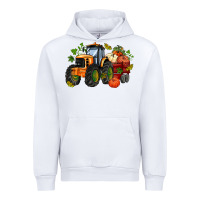 White fall tractor with pumpkin Urban Hoodie - AdoDesignShop