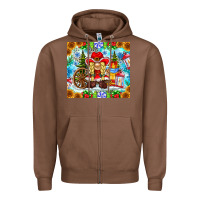 Chestnut Christmas cowboy gnome Zipper Hoodie - CowhideDigitalArt