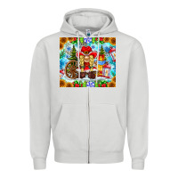 Dove Grey Christmas cowboy gnome Zipper Hoodie - CowhideDigitalArt