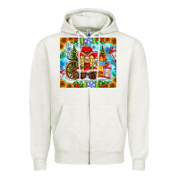 Oatmeal Heather Christmas cowboy gnome Zipper Hoodie - CowhideDigitalArt