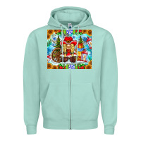 Seafoam Christmas cowboy gnome Zipper Hoodie - CowhideDigitalArt