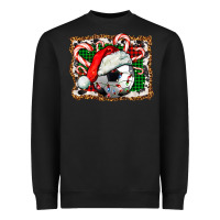 Black Soccer Ball Christmas With Hat And Candy Cane Heavyweight Sweatshirt - FaDigitalArtStudio