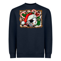 Navy Soccer Ball Christmas With Hat And Candy Cane Heavyweight Sweatshirt - FaDigitalArtStudio