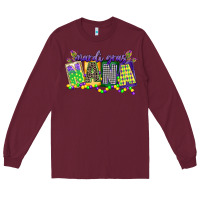 Burgundy mardi gras nana Long Sleeve Tee - CowGirlArtShop