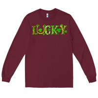 Burgundy st. patrick's day lucky with clovers and horseshoe Long Sleeve Tee - RanaPortraitStore