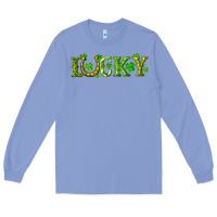 Colony Blue st. patrick's day lucky with clovers and horseshoe Long Sleeve Tee - RanaPortraitStore