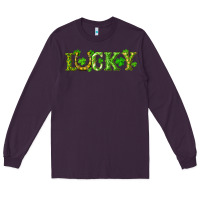 Plum st. patrick's day lucky with clovers and horseshoe Long Sleeve Tee - RanaPortraitStore