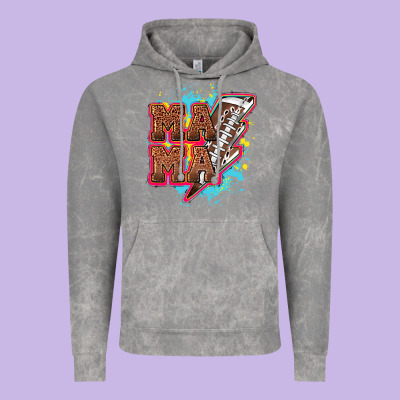 Mama Football Lightning Bolt Vintage Hoodie Designed By Howdyjamesfarm