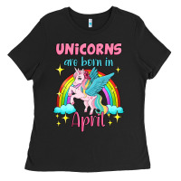 Unicorns Are Born In April Ladies Tee | Teevron