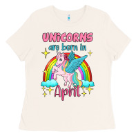Bone unicorns are born in april Ladies Tee - Jasminsmagicworld
