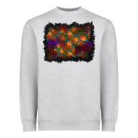 Heather Grey halloween pumpkin background Heavyweight Sweatshirt - BundleAndBundleShop