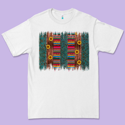 Sunflower Serape Brush Stroke Premium Tee Designed By Artiststas