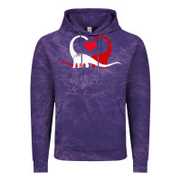 Cloud Purple funny hearts love dinosaur valentine s day gift boys girls Vintage Hoodie - minhPixels