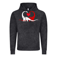 Vintage Black funny hearts love dinosaur valentine s day gift boys girls Vintage Hoodie - minhPixels