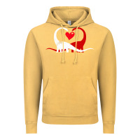 Vintage Mustard funny hearts love dinosaur valentine s day gift boys girls Vintage Hoodie - minhPixels