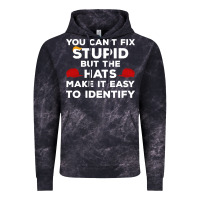 Cloud Black You Can'T Fix Stupid But The Hats Make It Easy To Identify Vintage Hoodie - minhPixels