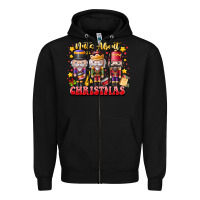 Black Nuts About Christmas Zipper Hoodie - CowhideDigitalArt