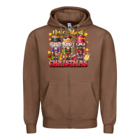 Chestnut Nuts About Christmas Zipper Hoodie - CowhideDigitalArt