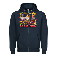Navy Nuts About Christmas Zipper Hoodie - CowhideDigitalArt