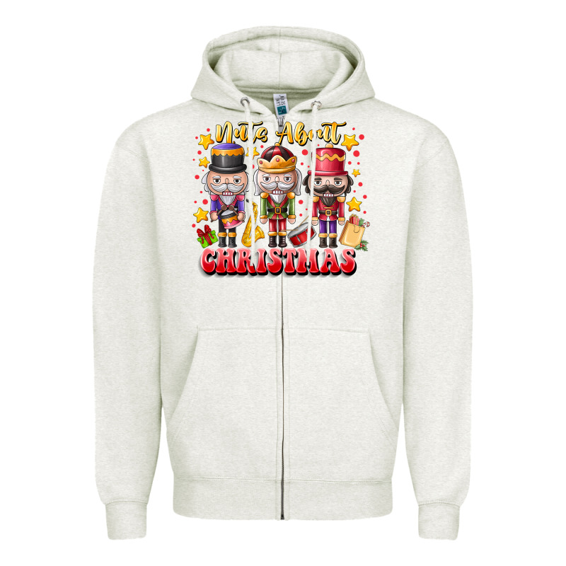 Nuts About Christmas Zipper Hoodie by CowhideDigitalArt | Teevron