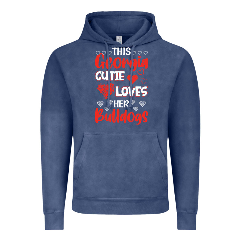 This Georgia Cutie Loves Her Bulldogs Fun Football Vintage Hoodie by minhPixels | Teevron