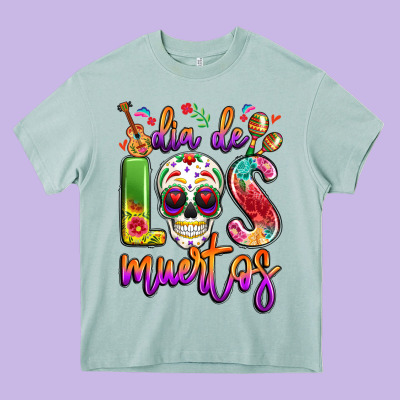 Dia De Los Muertos Heavy Core Tee Designed By Lillyallendesigns